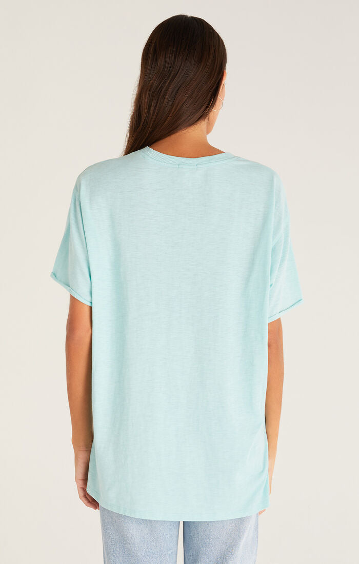 Z SUPPLY REBEL OVERSIZED TEE IN OASIS BLUE