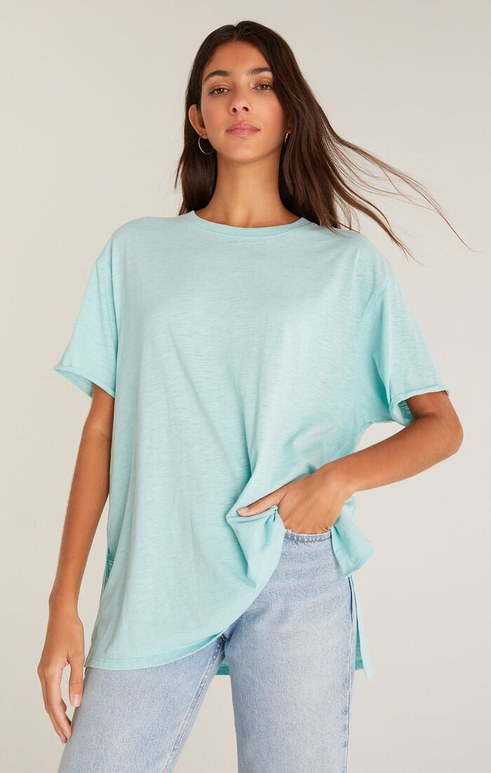 Z SUPPLY REBEL OVERSIZED TEE IN OASIS BLUE