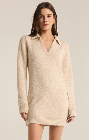 Z SUPPLY REDFORD SWEATER DRESS IN LIGHT OATMEAL