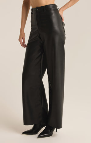 Z SUPPLY RILYNN FAUX LEATHER PANT IN BLACK