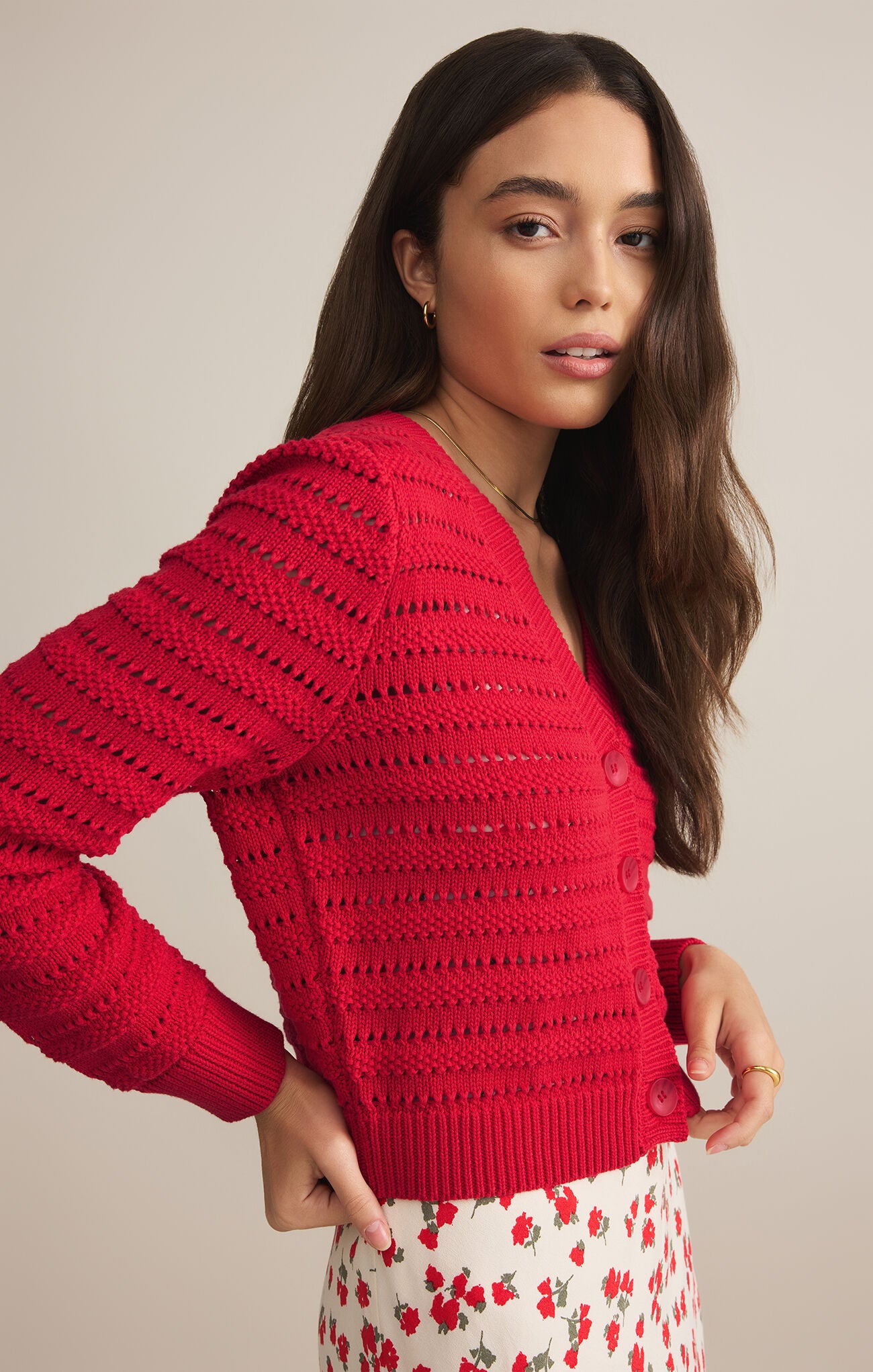 Z SUPPLY ROMANCE CARDIGAN IN CHERRY