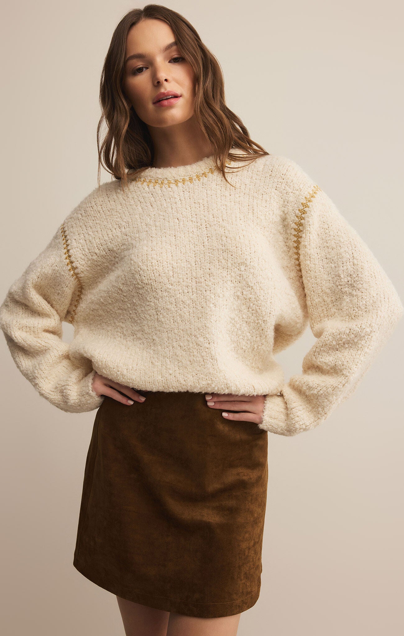 Z SUPPLY ROMNIE SWEATER IN CRYSTAL