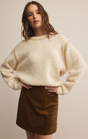 Z SUPPLY ROMNIE SWEATER IN CRYSTAL