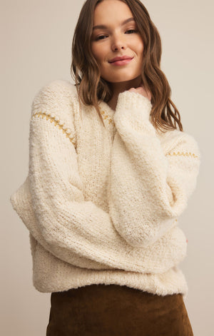 Z SUPPLY ROMNIE SWEATER IN CRYSTAL