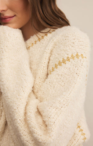 Z SUPPLY ROMNIE SWEATER IN CRYSTAL