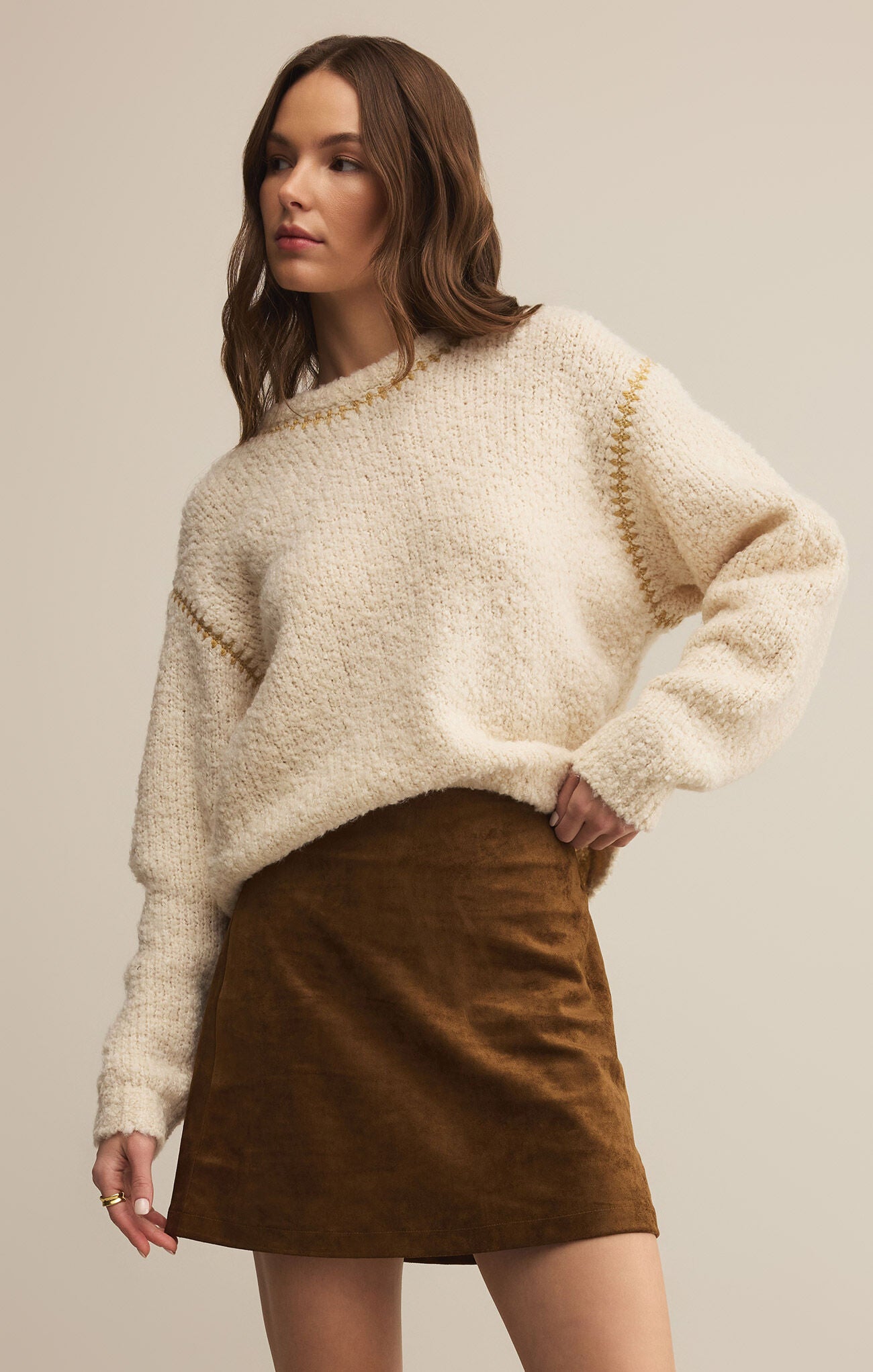 Z SUPPLY ROMNIE SWEATER IN CRYSTAL
