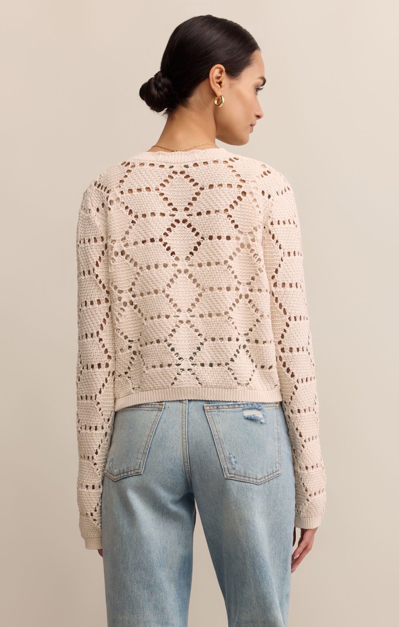 Z SUPPLY ROSALYN SWEATER CARDIGAN IN CRYSTAL