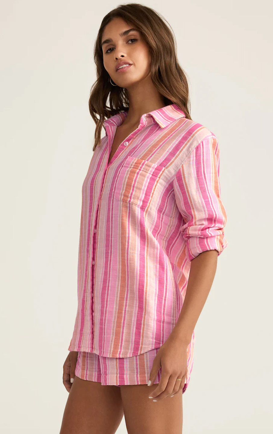 Z SUPPLY SATURDAYS STRIPE GAUZE SHIRT