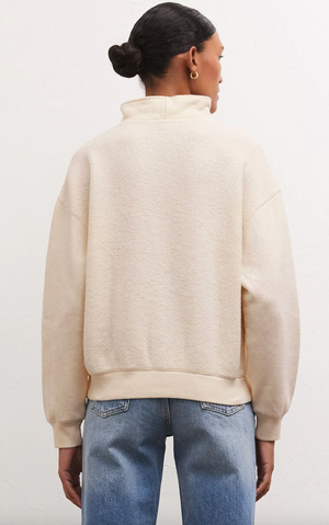 Z SUPPLY SEQUOIA FLEECE SWEATSHIRT IN SANDSTONE
