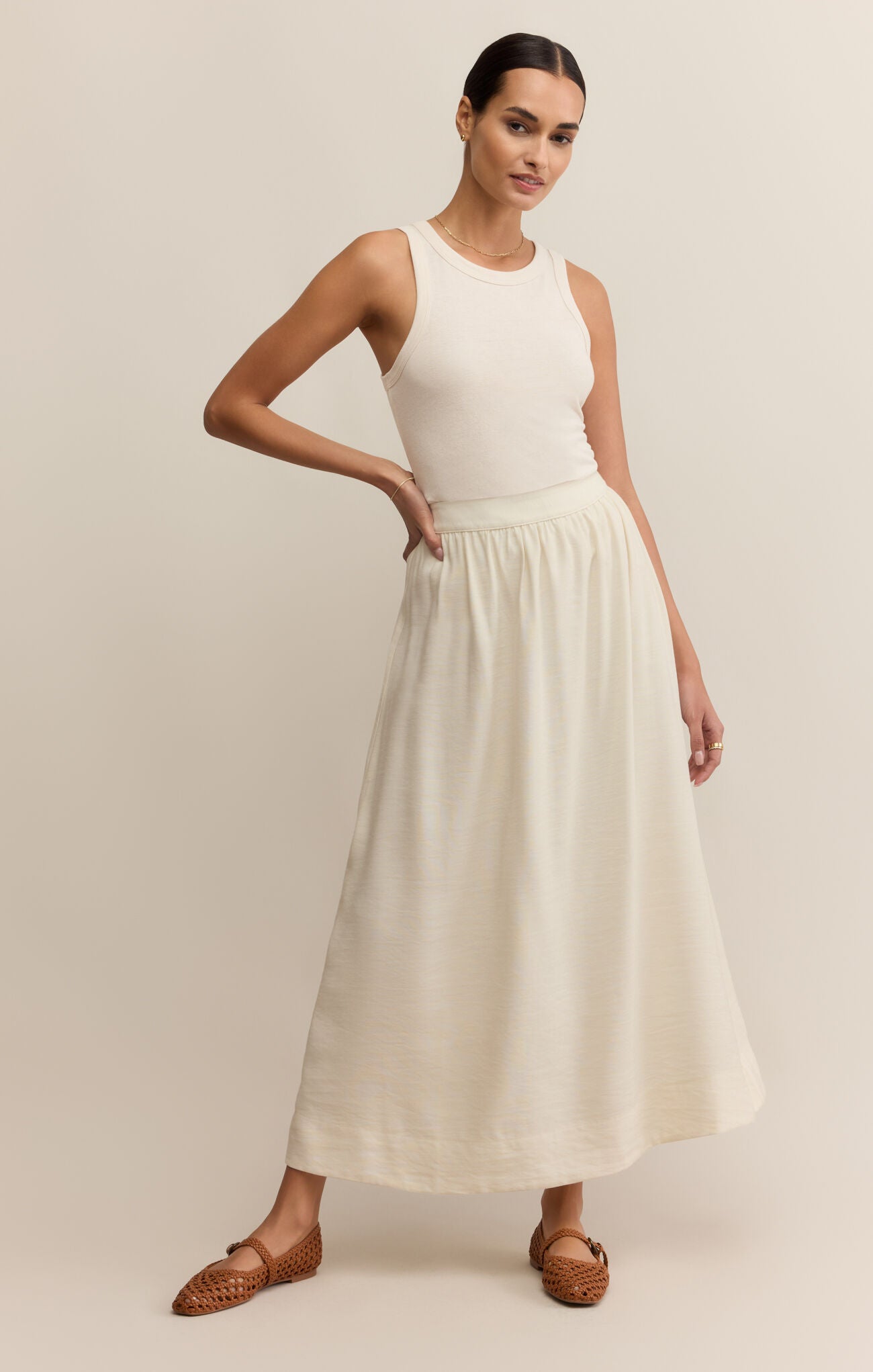 Z SUPPLY SERENDIPITY MAXI SKIRT IN SEA SALT