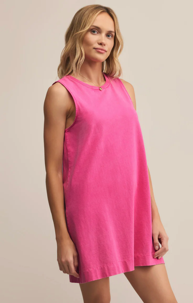 Z SUPPLY SLOANE MINI DRESS IN ISLAND PINK