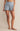 Z SUPPLY DAWN SMOCKED RIB SHORT LIGHT DENIM