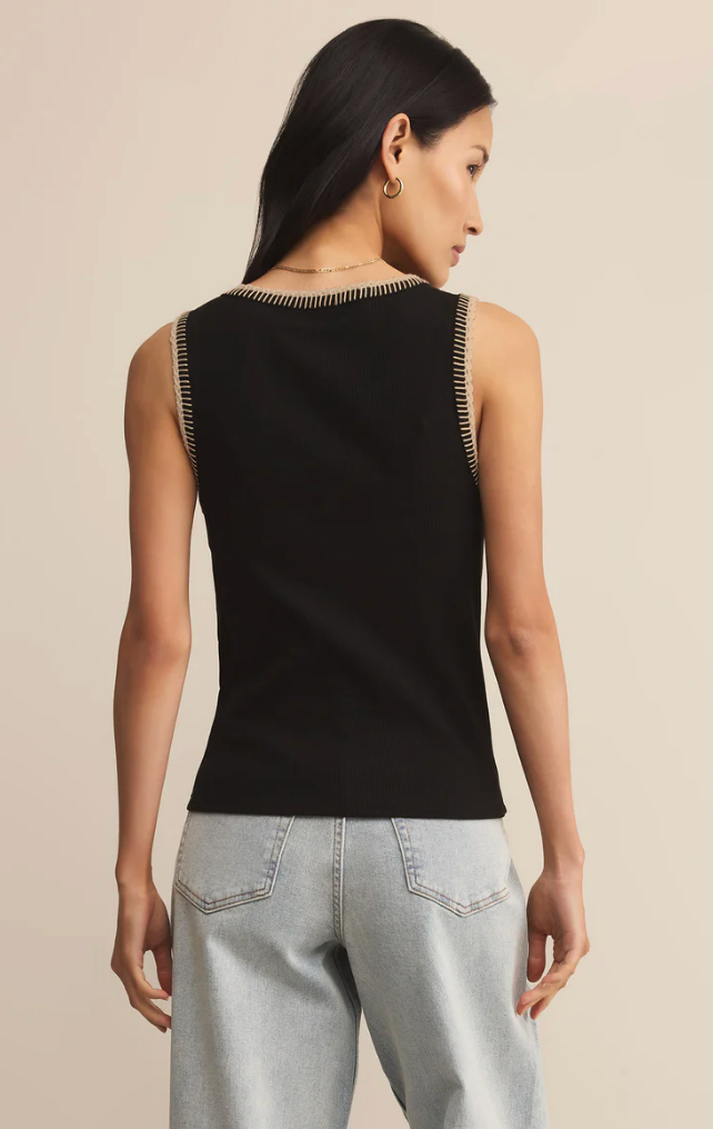 Z SUPPLY SOCIAL WHIPSTITCH TANK IN BLACK