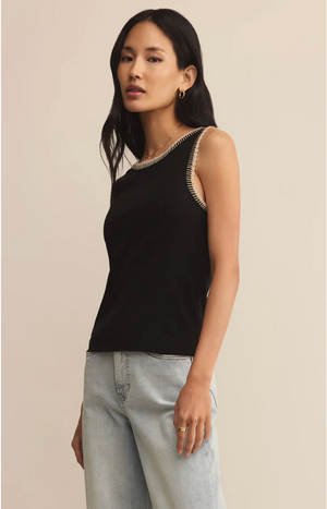 Z SUPPLY SOCIAL WHIPSTITCH TANK IN BLACK