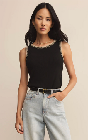 Z SUPPLY SOCIAL WHIPSTITCH TANK IN BLACK