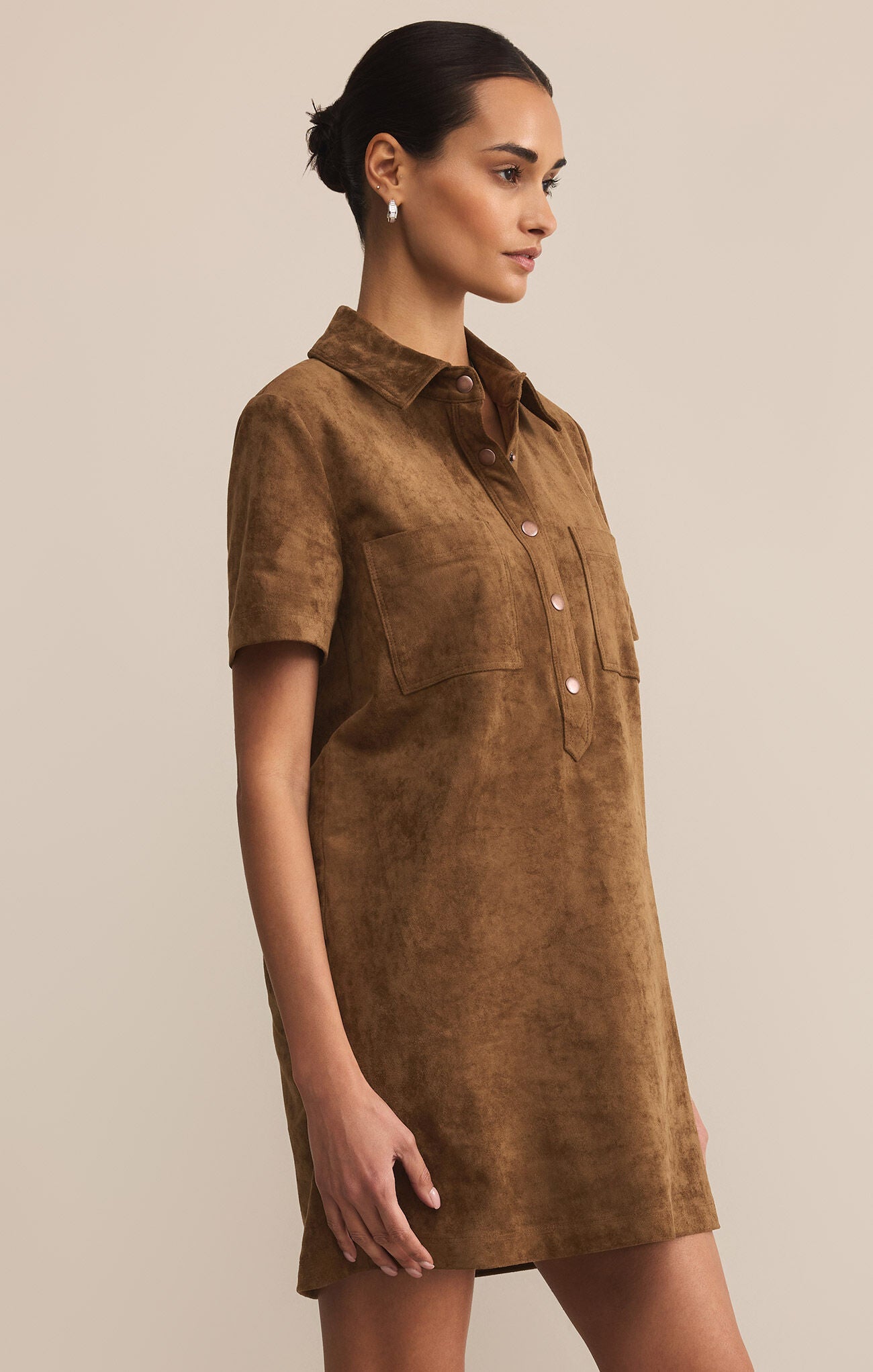 Z SUPPLY SYDNEY SUEDE MINI DRESS IN COCONUT