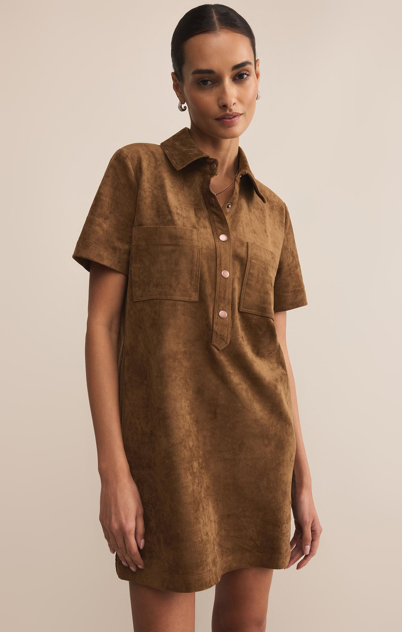 Z SUPPLY SYDNEY SUEDE MINI DRESS IN COCONUT