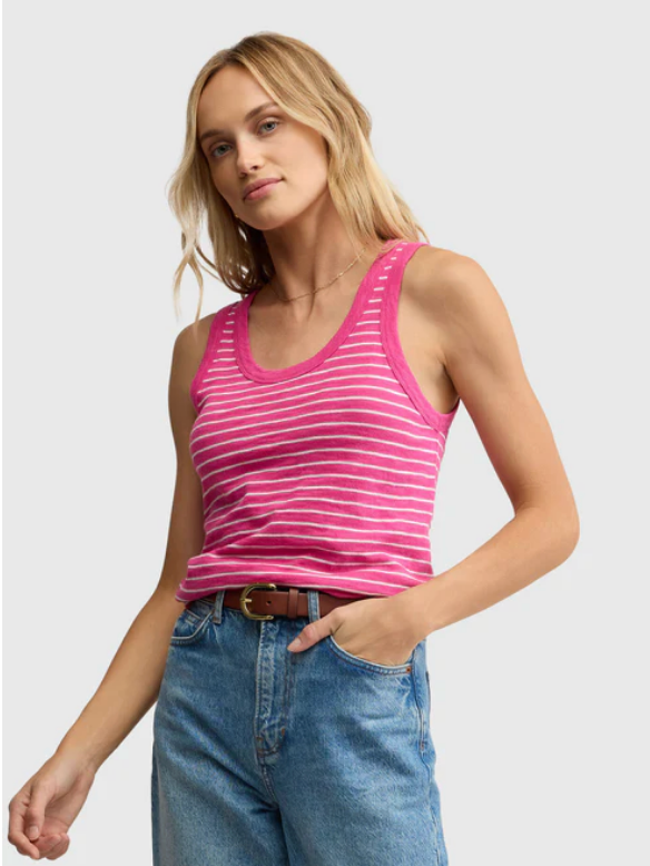 Z SUPPLY THE PERFECT STRIPED TANK IN ISLAND PINK