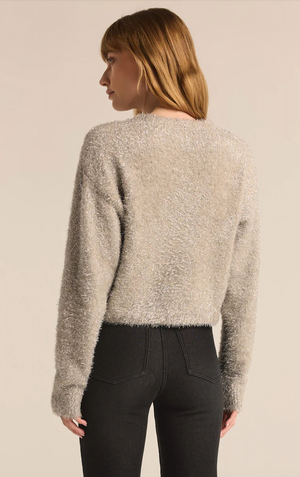 Z SUPPLY TINSELTOWN CROPPED SWEATER IN CHAMPAGNE