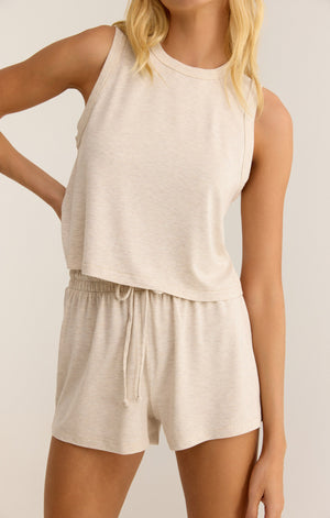 Z SUPPLY WARMER DAYS TANK IN HEATHER LINEN