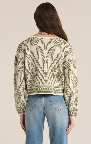 Z SUPPLY YEVA SWEATER IN PALM GREEN