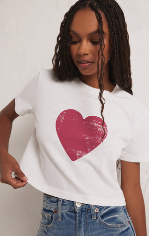 Z SUPPLY YOU ARE MY HEART TEE IN WHITE