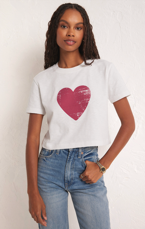 Z SUPPLY YOU ARE MY HEART TEE IN WHITE