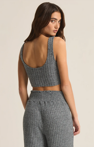 Z SUPPLY ZOE RIB TANK IN CHARCOAL HEATHER