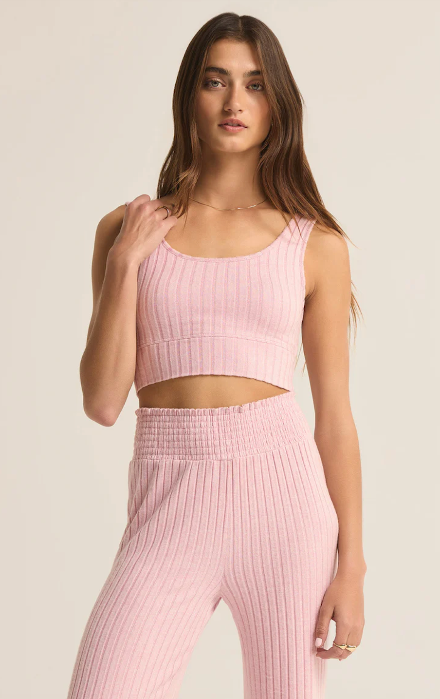 Z SUPPLY ZOE RIB TANK IN SUNSET MAUVE