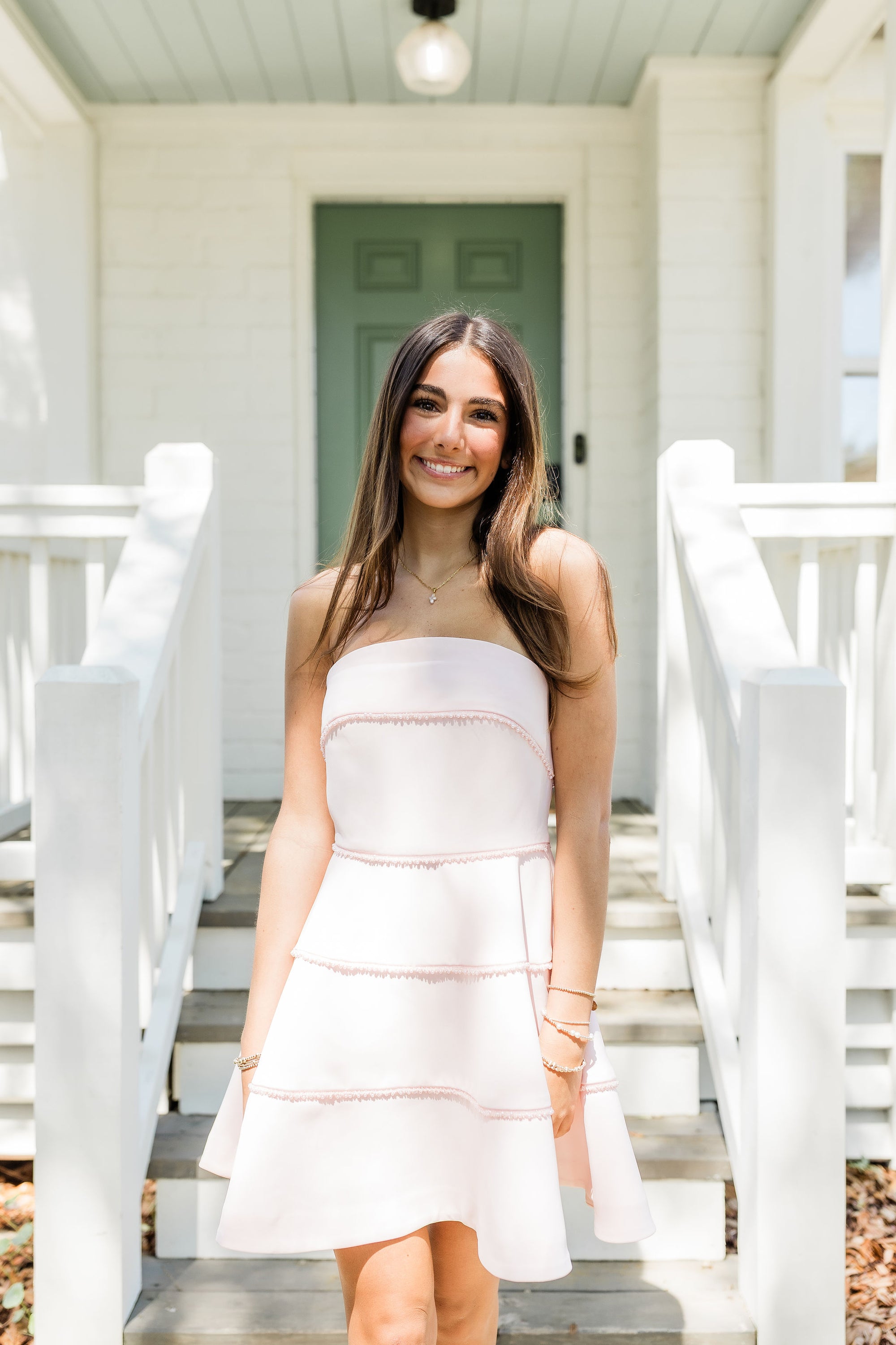 EMERY STRAPLESS DRESS IN LIGHT PINK
