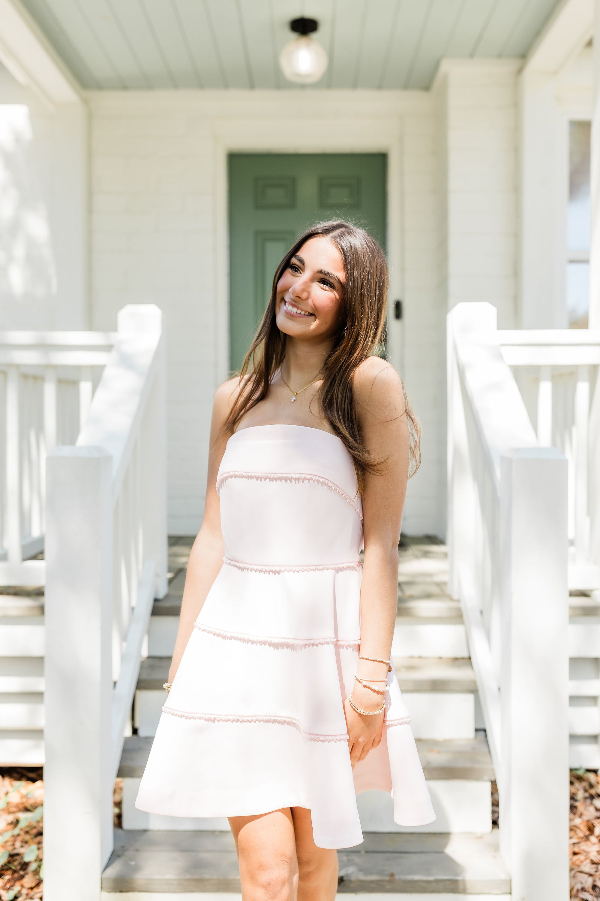 EMERY STRAPLESS DRESS IN LIGHT PINK