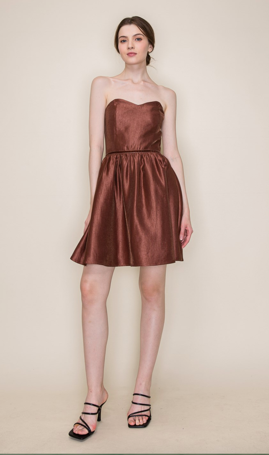 BRANDI DRESS IN DARK BROWN