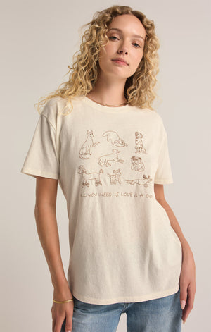 Z SUPPLY LOVE AND DOG PACIFIC TEE IN SEA SALT