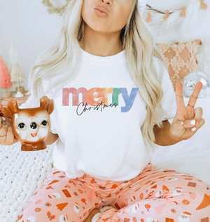 ANNA MERRY CHRISTMAS TOP IN WHITE