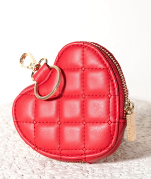 SWEETHEART ZIP POUCH IN RED