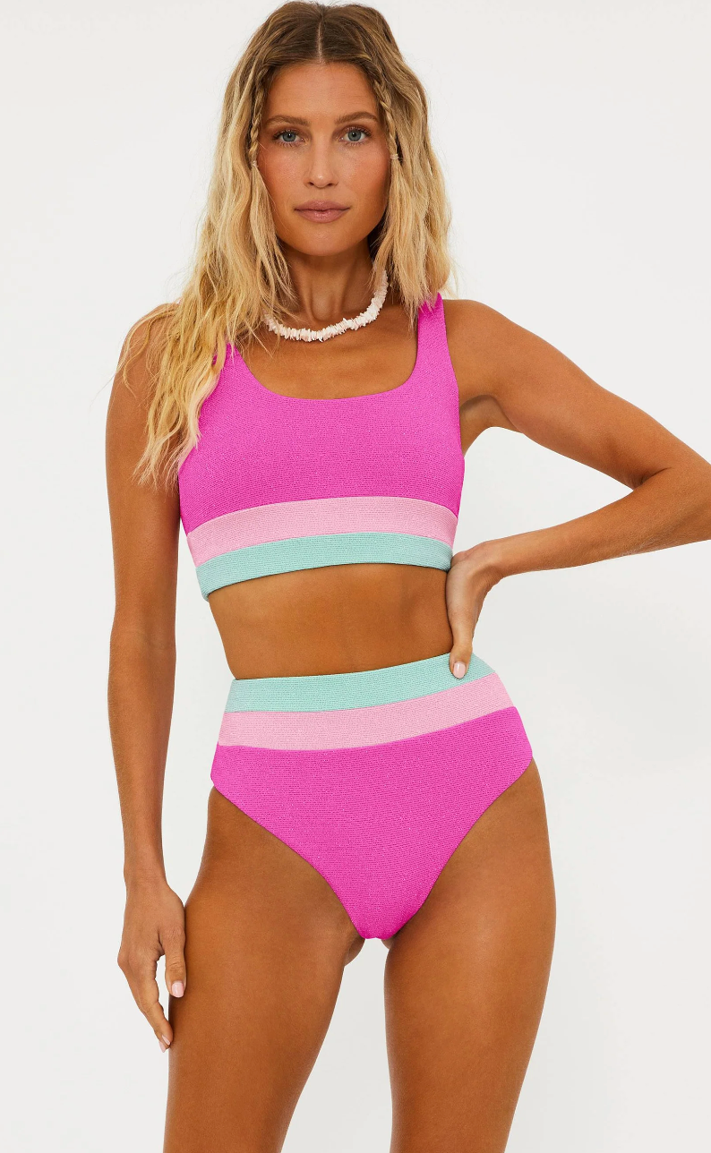 BEACH RIOT MACKENZIE TOP IN BLOSSOM COLORBLOCK SCRUNCH