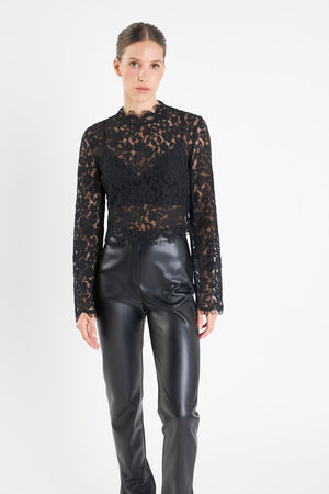 ENDLESS ROSE JACK LACE TOP IN BLACK