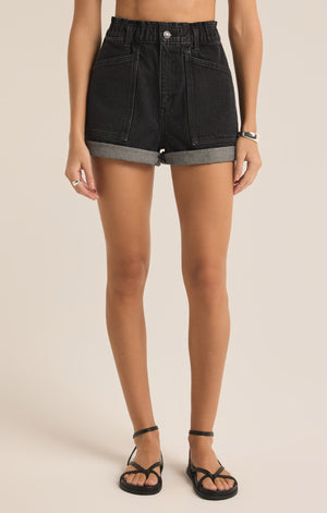 Z SUPPLY ODIN DENIM SHORT IN BLACK