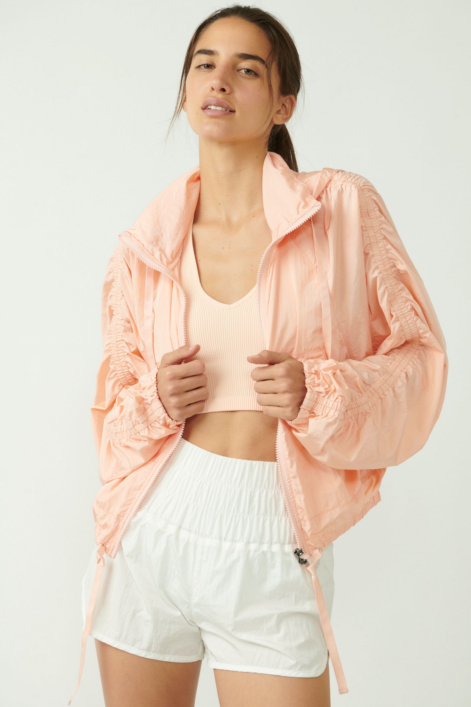 FREE PEOPLE WAY HOME PACKABLE JACKET IN PEACHES