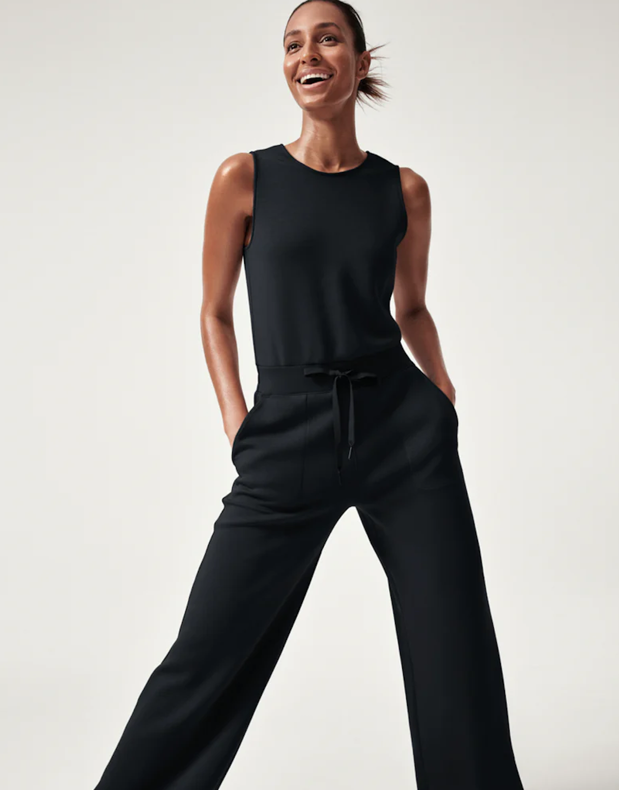 Spanx: AirEssentials Cropped Long Sleeve Top in Black