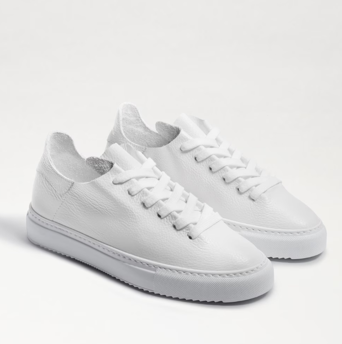 SAM EDELMAN POPPY LACE UP SNEAKER IN WHITE