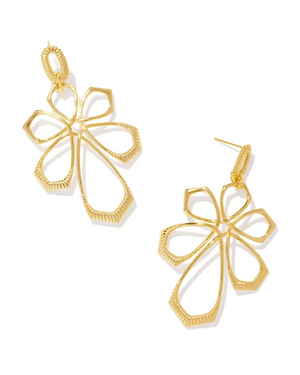 KENDRA SCOTT LAYNE METAL STATEMENT EARRING IN GOLD METAL