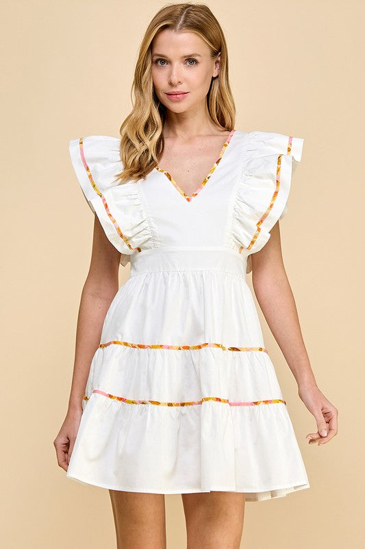 SHERMAN TIERED DRESS IN WHITE