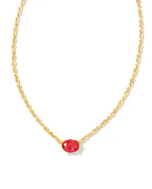 KENDRA SCOTT CAILIN GOLD PENDANT NECKLACE IN RED CRYSTAL