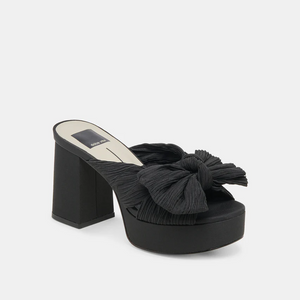 DOLCE VITA BLARE HEELS IN ONYX SATIN