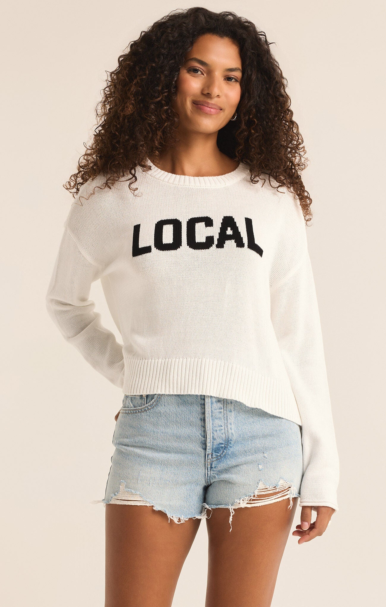 Z SUPPLY SIENNA LOCAL SWEATER IN WHITE