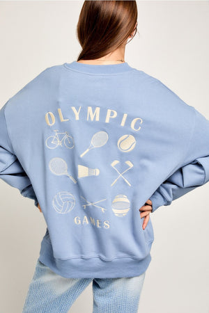 OLYMPIC GAMES CREW NECK SWEATSHIRT IN LIGHT BLUE