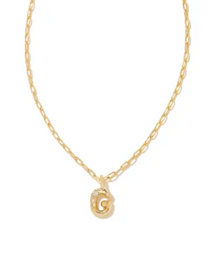 KENDRA SCOTT CRYSTAL LETTER G PENDANT NECKLACE IN GOLD METAL
