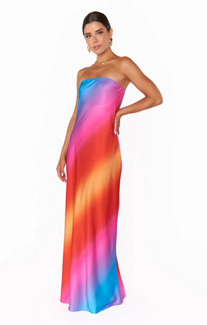 SHOW ME YOUR MUMU TAYLOR TUBE DRESS IN SUNSET OMBRE