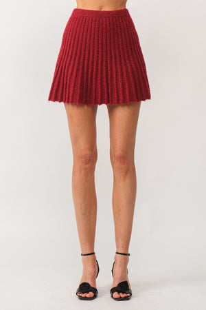 GABRIELLE KNIT SKIRT IN COGNAC